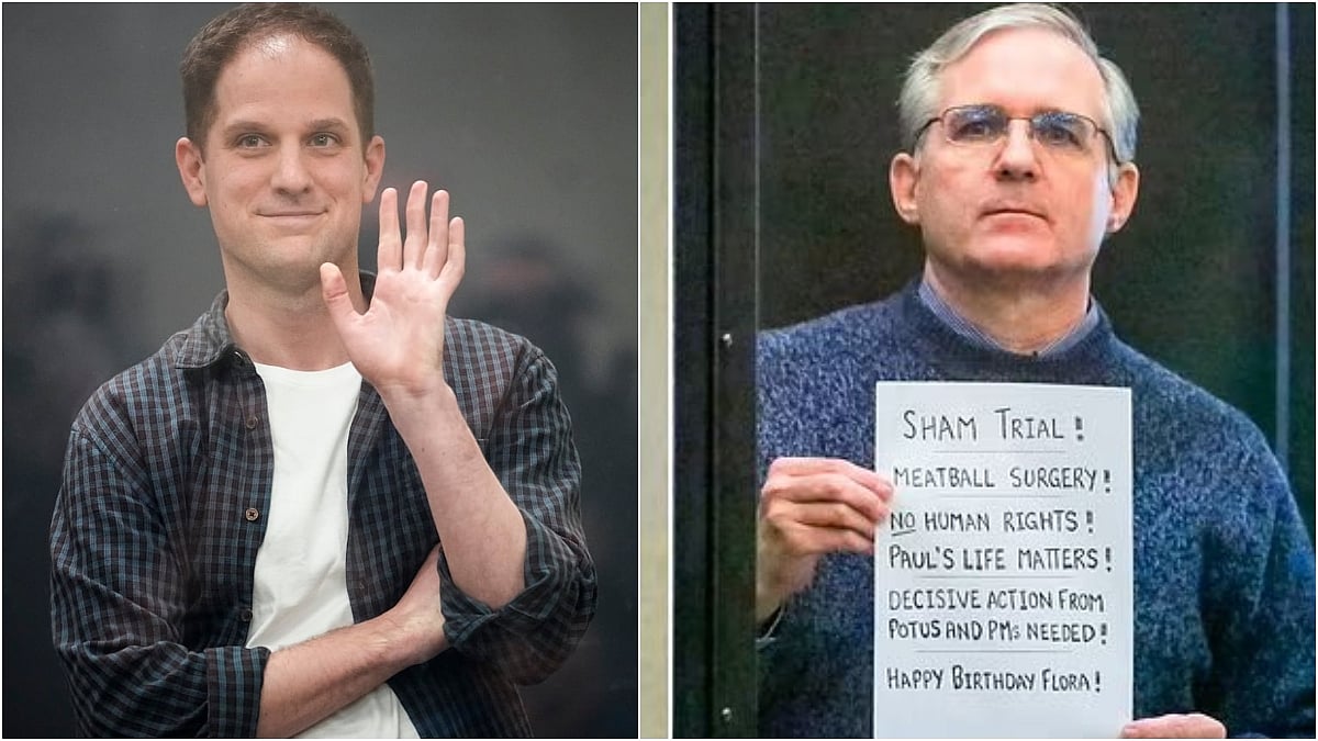 X/@igorsushko/@RpsAgainstTrump : L: WSJ reporter Evan Gershkovich | R: Former US Marine Paul Whelan | 